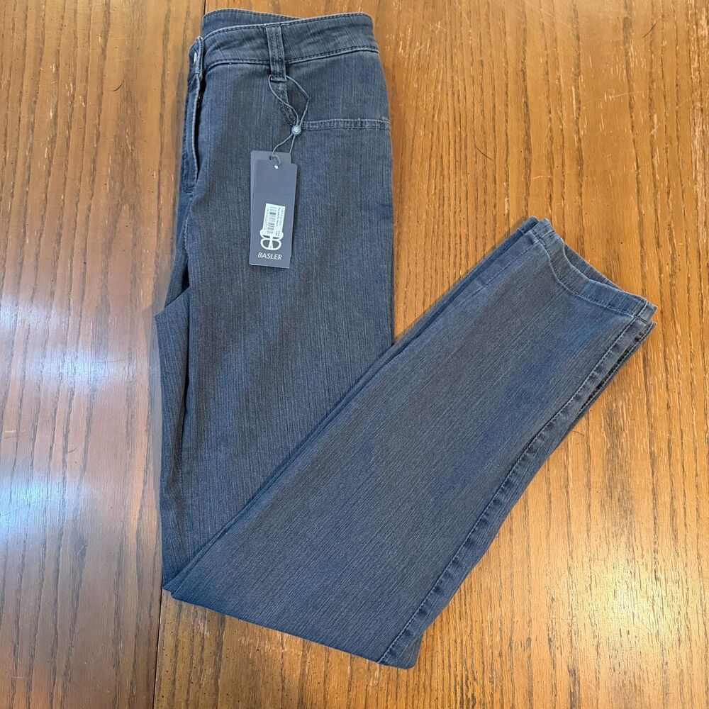Basler Dark Denim Skinny Fit Jeans Women’s Size 40 Gray Stretch Slim Leg NWT